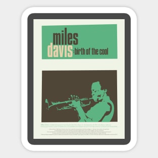 Miles Davis - Minimal Tribute to 'Birth of the Cool' Sticker